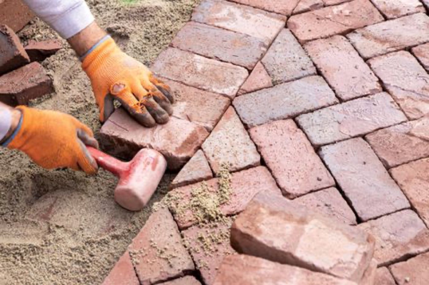 Brick paver installation at a Mooresville property