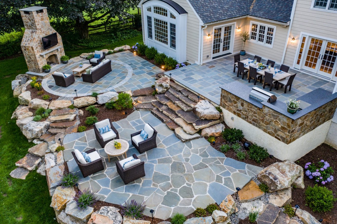 Travertine patio