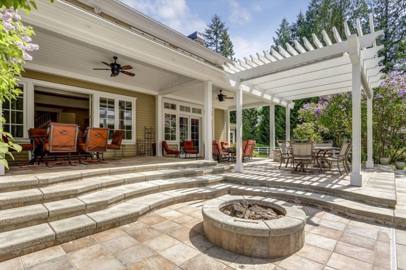 Completed hardscape patio by Carolina Custom Stone and Hardscape