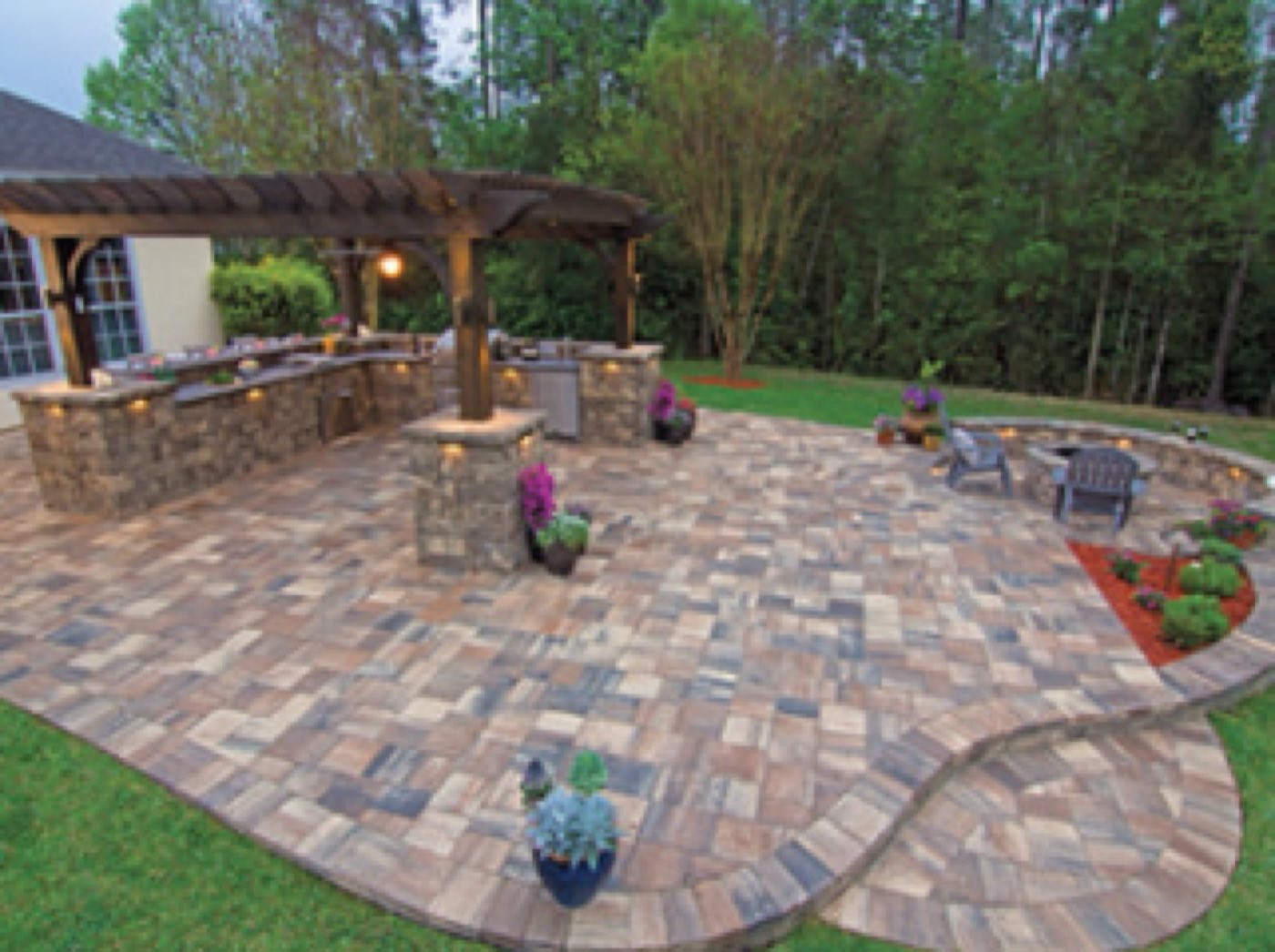 Completed hardscape patio project in North Carolina