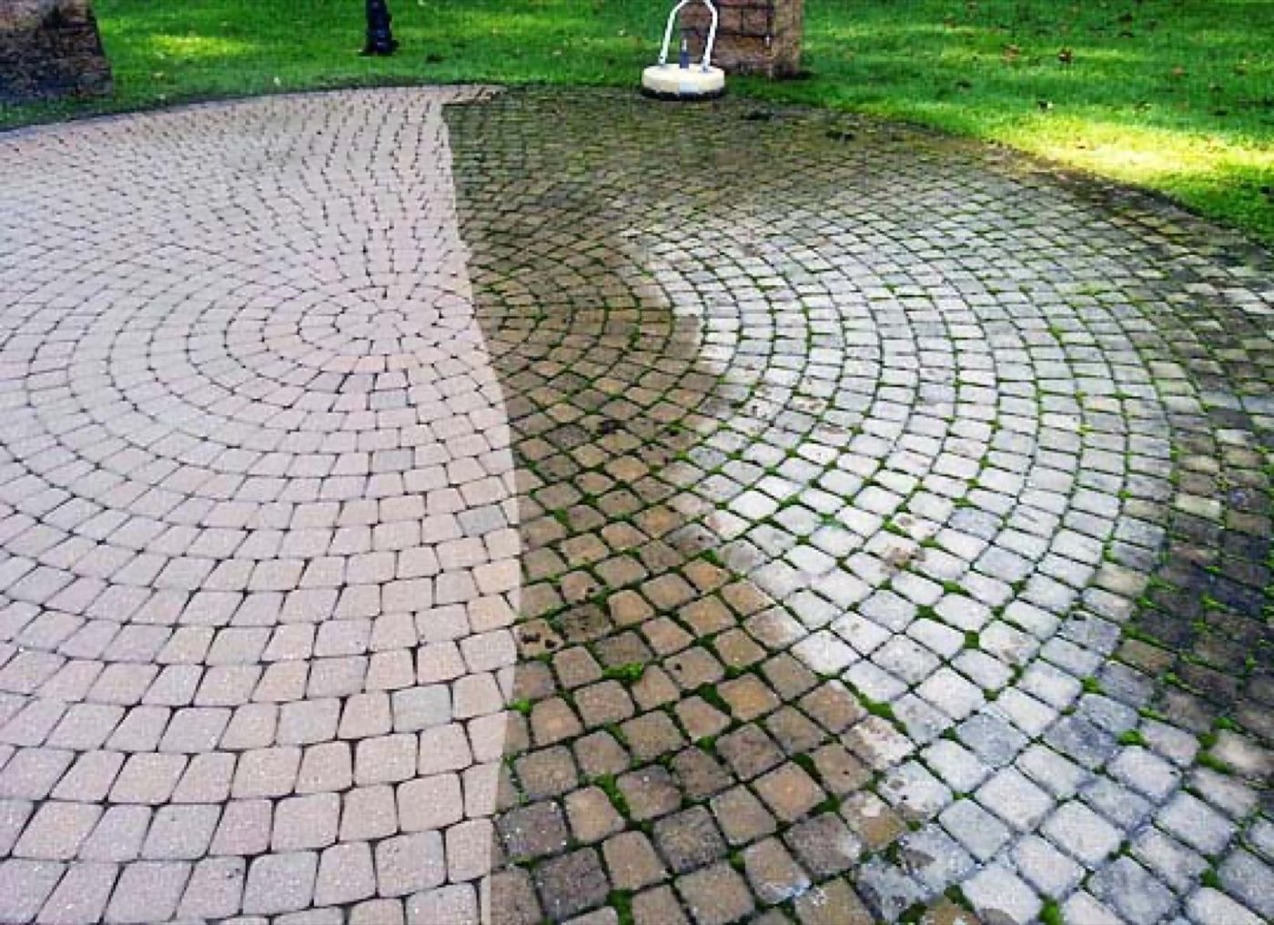 Paver patio after professional cleaning in Davidson