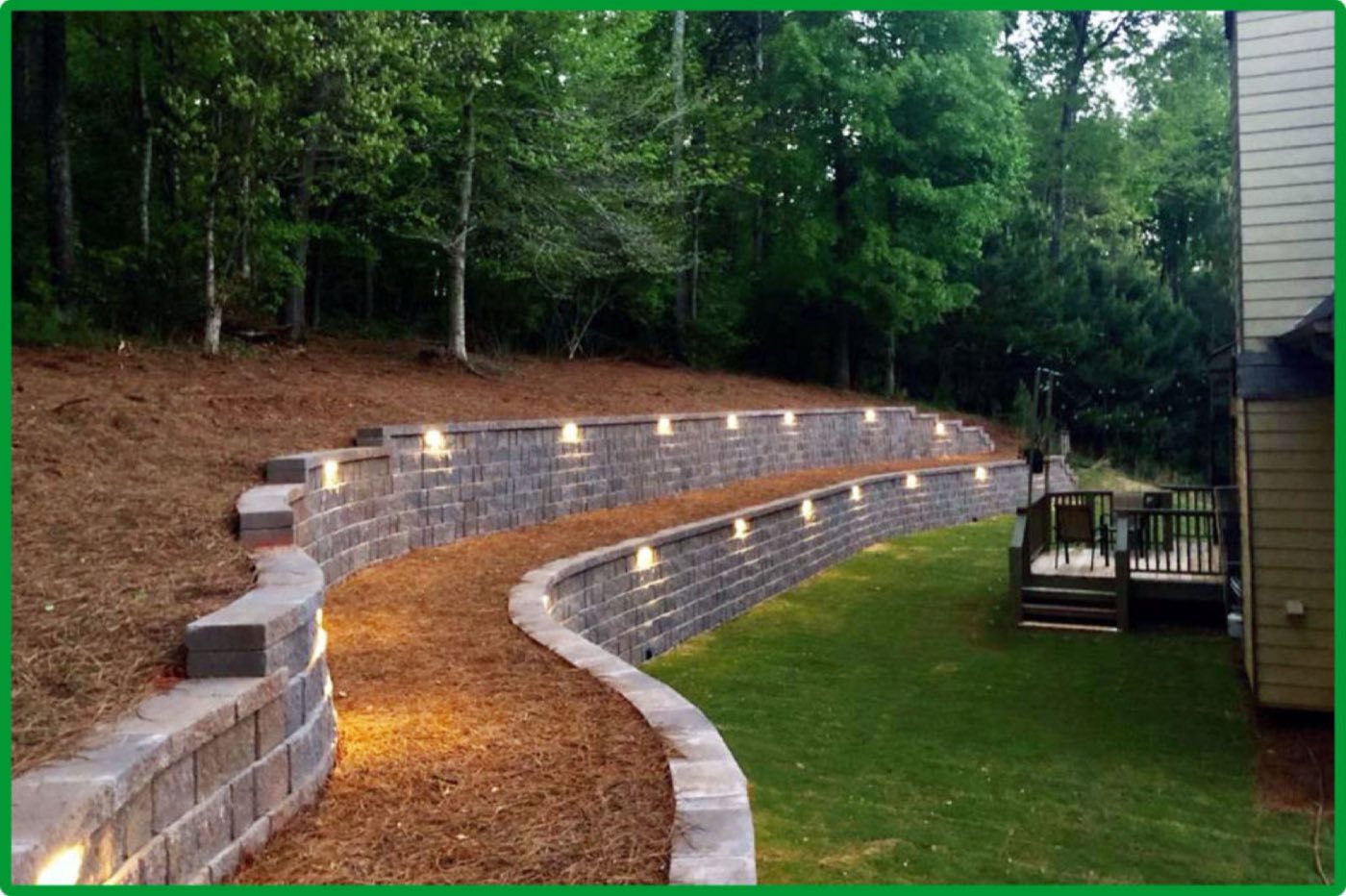 Block retaining wall built in Davidson, North Carolina